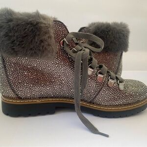 INC Pravale 3 Womens Embellished Textured Lace-Up Boot Size 8